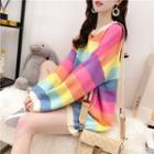 Rainbow-stripe Loose-fit Sweater