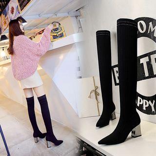 Suede Over-the-knee Chunky Heel Boots