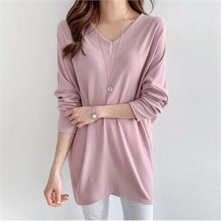 V-neck Longline T-shirt