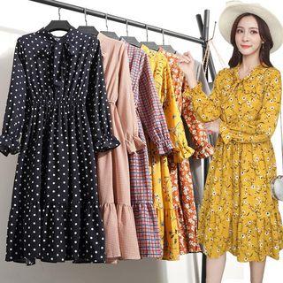 Bell-sleeve Floral Dress (various Design)