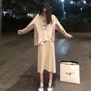 Plaid Panel Shirt / Tank Dress / Set