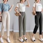 High-waist Cropped Straight-fit Pants