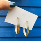 Hoop Earring 1 Pair - Gold - One Size