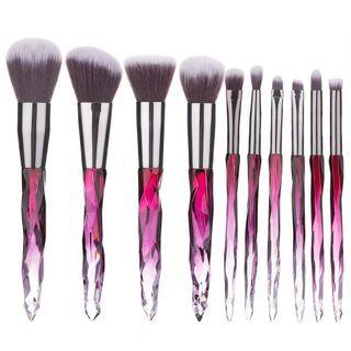 Set Of 10: Diamond Cut Makeup Brush