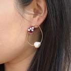 Freshwater Pearl Hoop Earring 1 Pair - As Shown In Figure - One Size