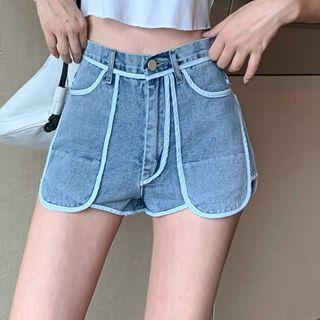 High-waist Contrast Shorts