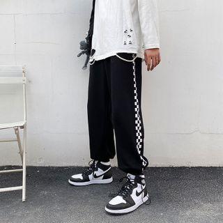 Checkerboard Trim Sweatpants