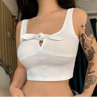 Tie-front Crop Tank Top