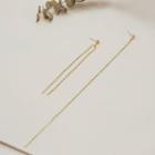 Non-matching Alloy Fringed Earring 925 Silver - Gold - One Size