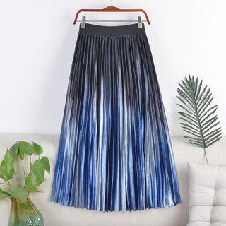 Gradient Midi Pleated Skirt
