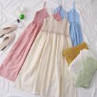Knit Panel Strappy A-line Dress