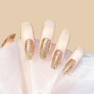 Glitter Faux Nail Tips 121 - Champagne - One Size
