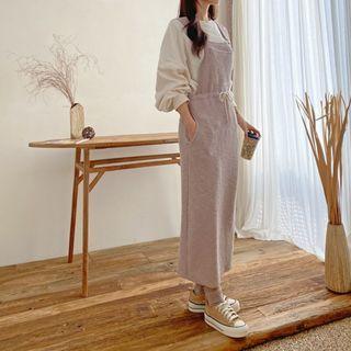 Drawstring-waist Corduroy Jumper Dress
