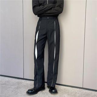 Two-tone Straight Leg Dress Pants