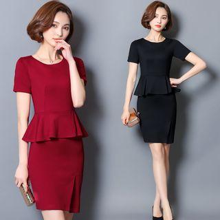 Set: Ruffle Hem Top + Pencil Skirt