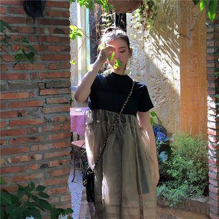 Plain T-shirt / Mesh Tank Dress