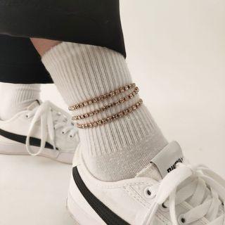 Set Of 3: Rhinestone Anklet