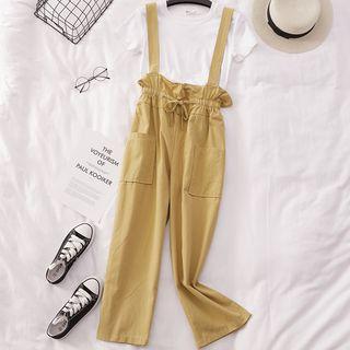 Drawstring Suspender Pants