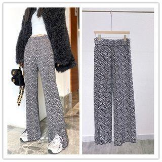 Pattern Knit Wide Leg Pants