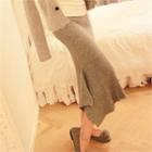 Banded-waist Midi Skirt
