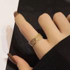 Layered Alloy Open Ring J352 - Gold - One Size