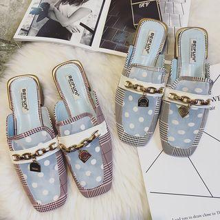 Patterned Panel Sheer Mules
