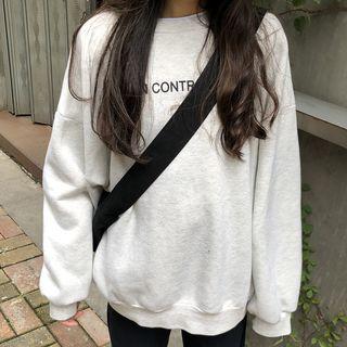 Fleece-lining Lettering Sweatshirt