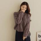 Slit-back Boucl -knit Sweater