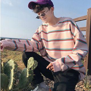 Couple Matching Long Sleeve Striped Pullover