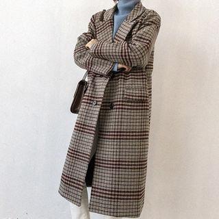 Double-checked Checked Long Coat