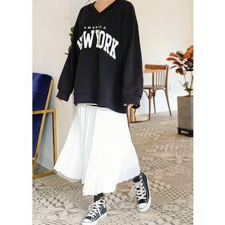 New York V-neck Oversized Sweatshirt