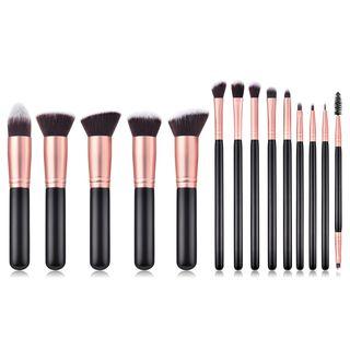 Set Of 14: Makeup Brush T-14-005 - Black - One Size
