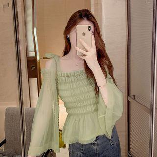 Chiffon Smocked Blouse