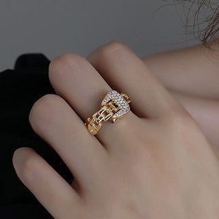 Rhinestone Alloy Earring Gold - One Size