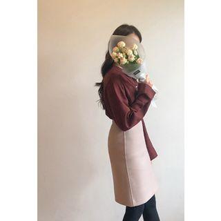 H-line Wool Blend Skirt