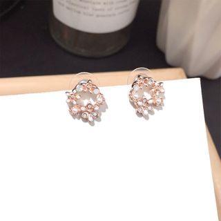 Faux Crystal Earring Silver - Gold - One Size