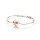 Fashion And Elegant Plated Rose Gold Heart-shaped Mama 316l Stainless Steel Bangle Rose Gold - One Size