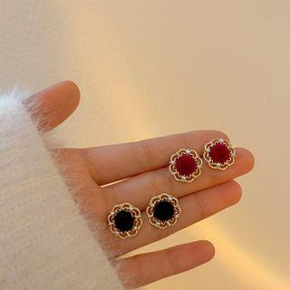 Beaded Round Stud Earring
