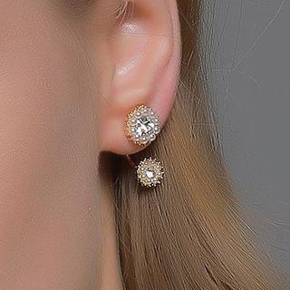 Rhinestone Dangle Earring 1 Pair - 01 - S361 - Gold - One Size