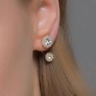 Rhinestone Dangle Earring 1 Pair - 01 - S361 - Gold - One Size