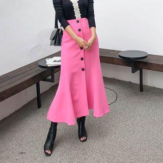 Button-through Maxi Mermaid Skirt