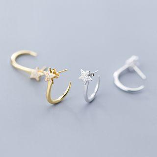 925 Sterling Silver Star Hook Earring