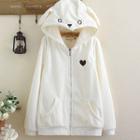 Paw Embroidered Hooded Jacket