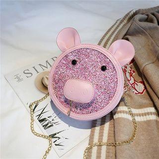 Sequined Pig Crossbody Bag