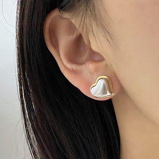 Heart Alloy Earring 1 Pair - Gold & Silver - One Size