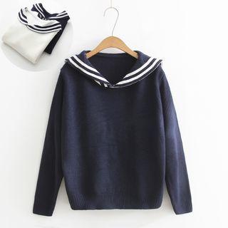 Sailor Collared Knit Pullover