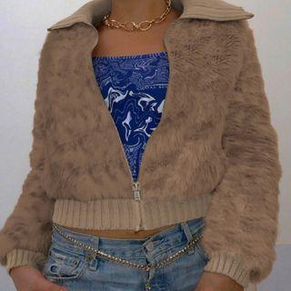 Faux Fur Zip-up Jacket