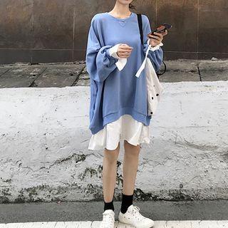 Mock Two-piece Mini Pullover Dress