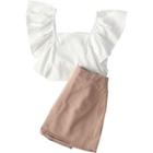 Ruffled Sleeveless Top / A-line Skirt