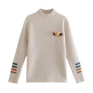 Mock Neck Bear Sweater